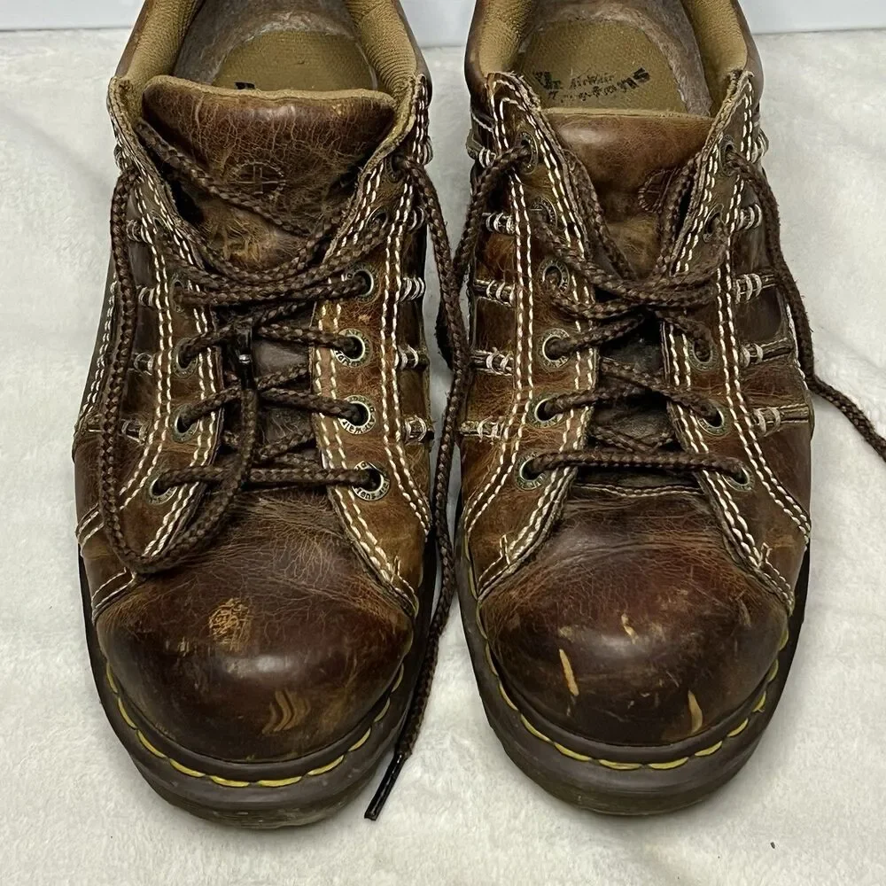 Doc Dr. Martens Keith Brown Leather Oxford Chunky Shoe AirWair 10 M/11 L